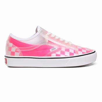 Damske Slip On Tenisky Vans Checkerboard ComfyCush Slip-Skool Ruzove/Biele VA43TQPHO